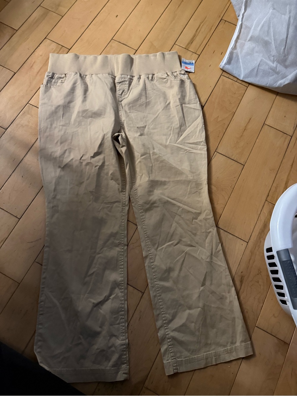 Women’s  Beige  Maternity Stretch Waist Chino Pants